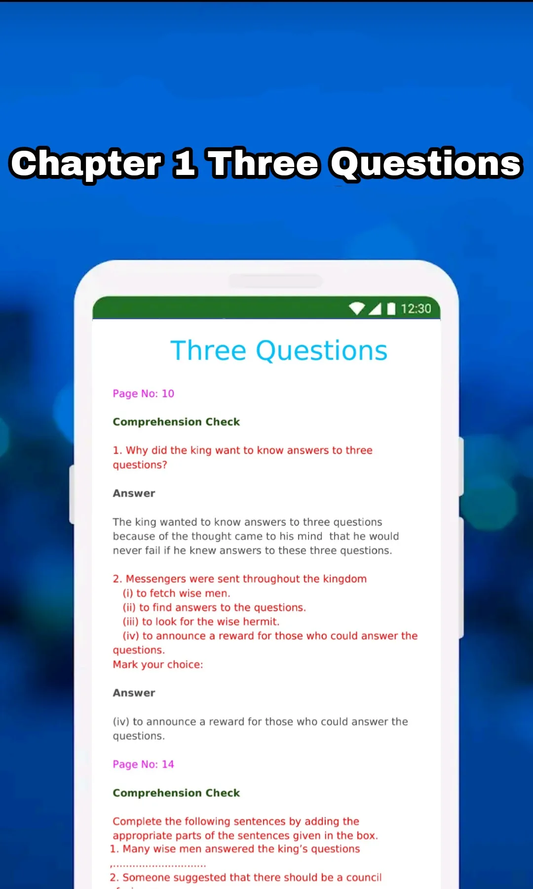 7th Class English Solution MCQ | Indus Appstore | Screenshot