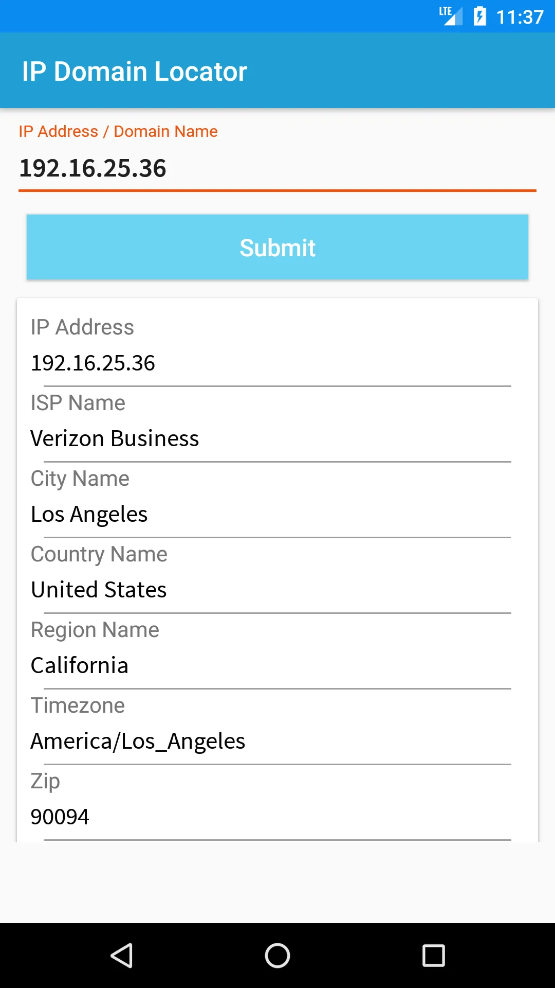 IP Domain Locator | Indus Appstore | Screenshot