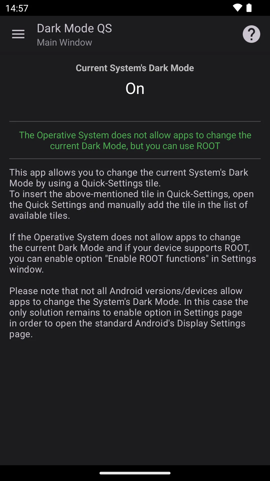 Dark Mode QS | Indus Appstore | Screenshot