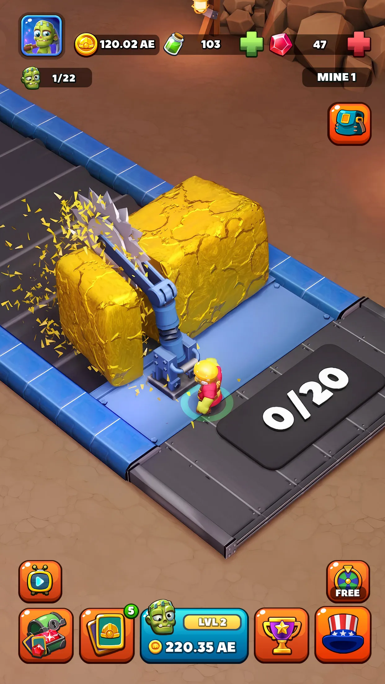 Idle Zombie Miner: Gold Tycoon | Indus Appstore | Screenshot