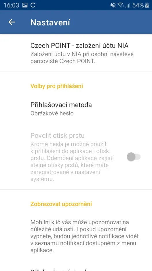 Mobilní klíč eGovernmentu | Indus Appstore | Screenshot