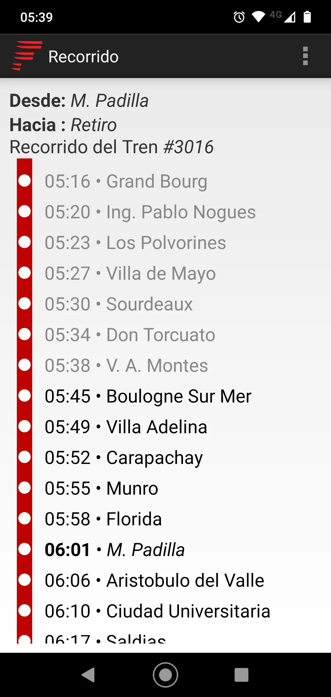 Horarios Belgrano Norte | Indus Appstore | Screenshot