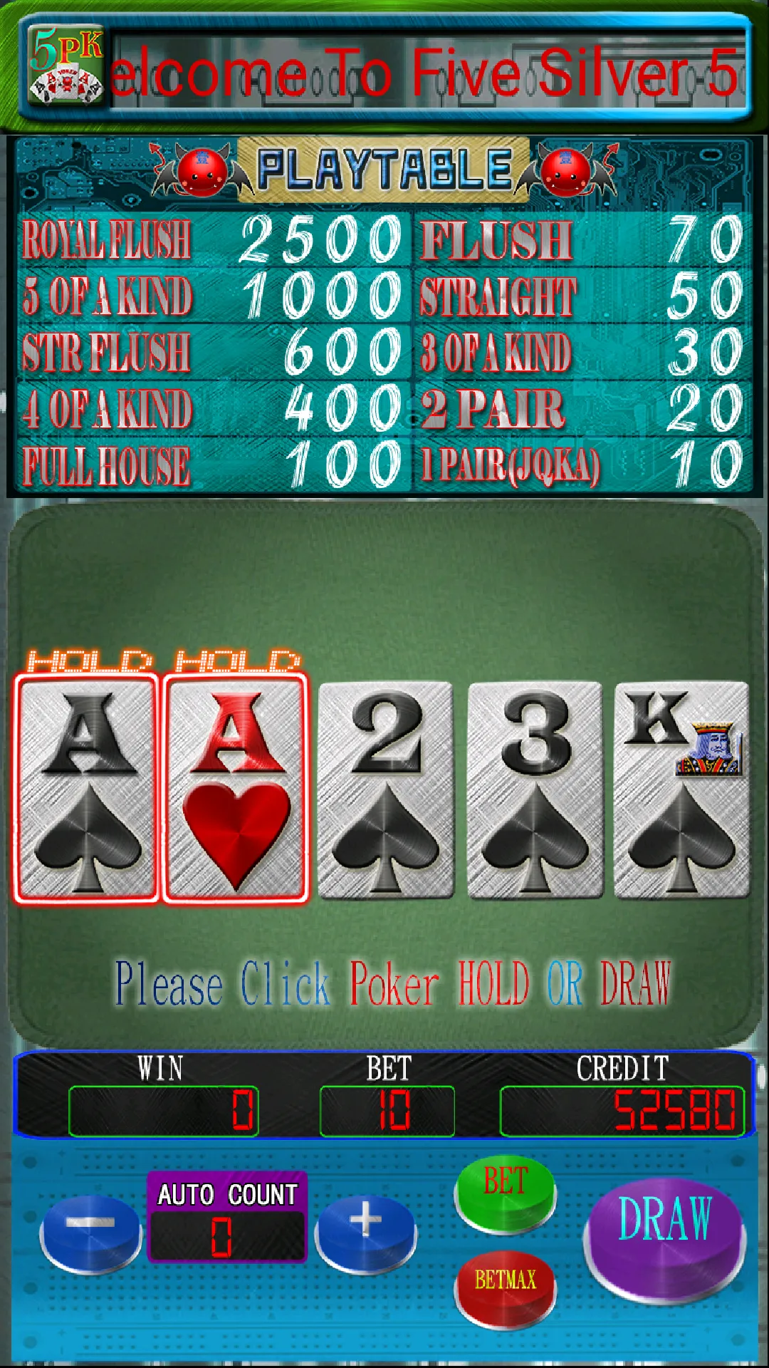 Five Silver 5PK(Poker) | Indus Appstore | Screenshot