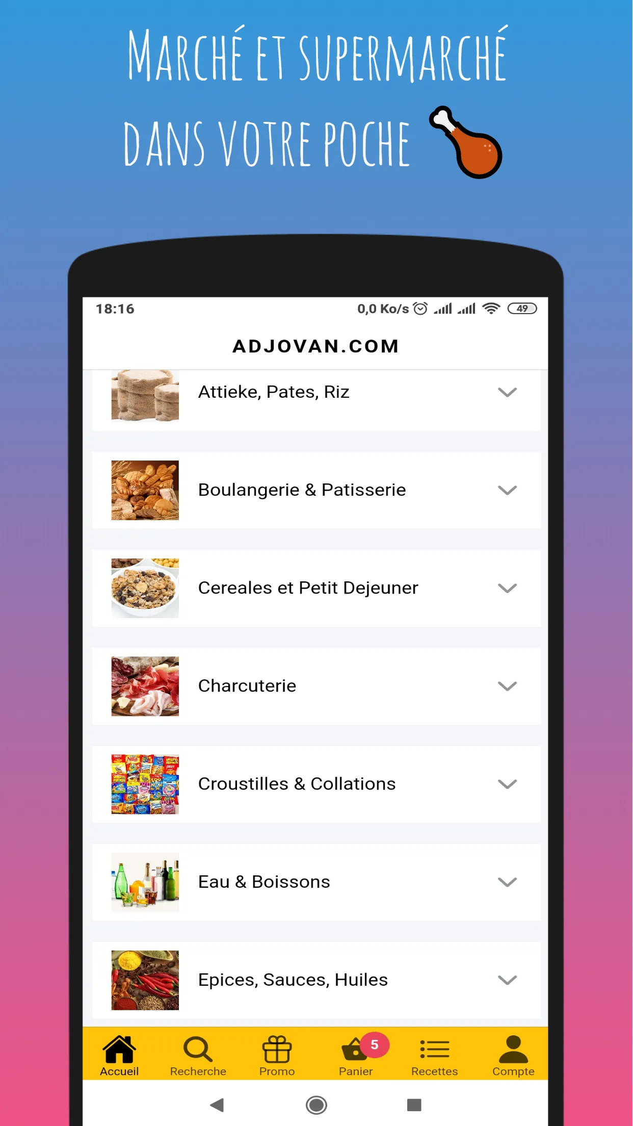 Adjovan.com, Marché & Supermar | Indus Appstore | Screenshot