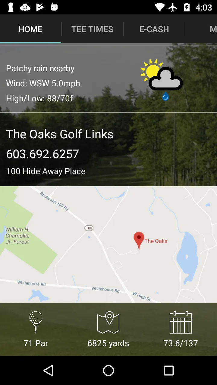 The Oaks Golf Links Tee Times | Indus Appstore | Screenshot