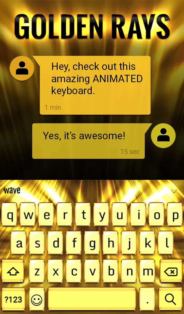 Golden Rays Animated Keyboard | Indus Appstore | Screenshot