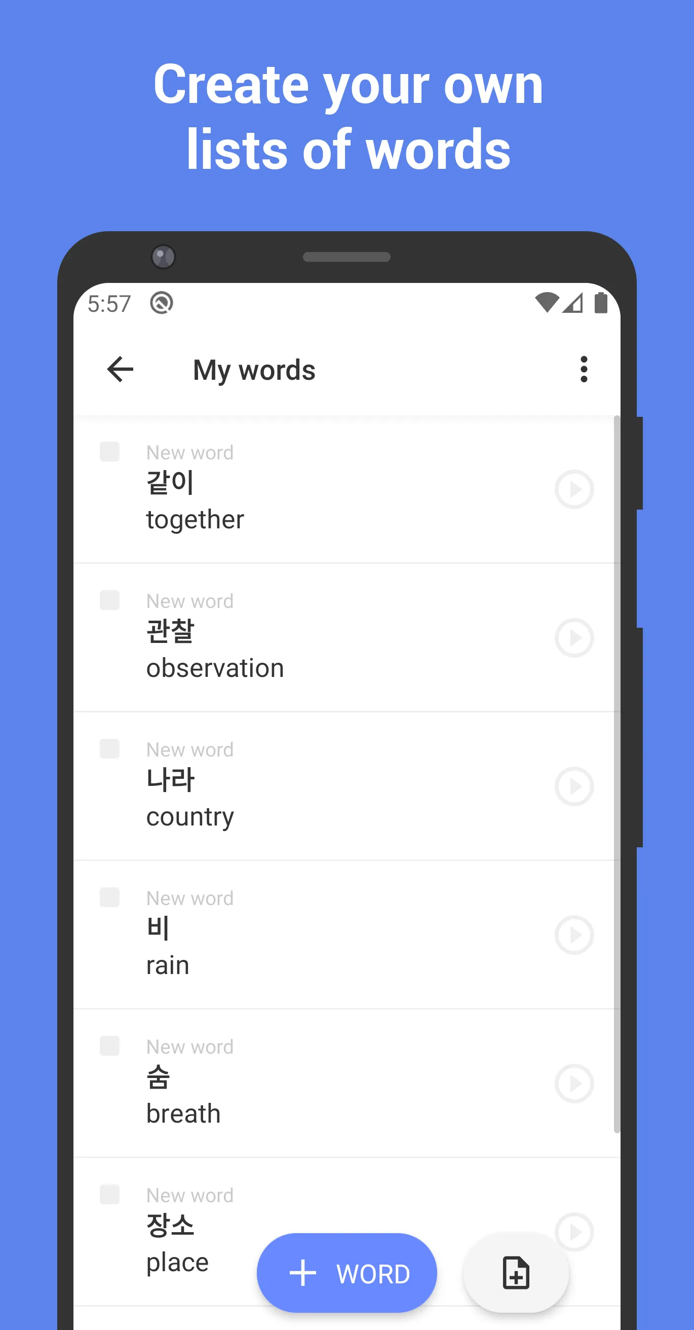 Learn Korean with flashcards! | Indus Appstore | Screenshot