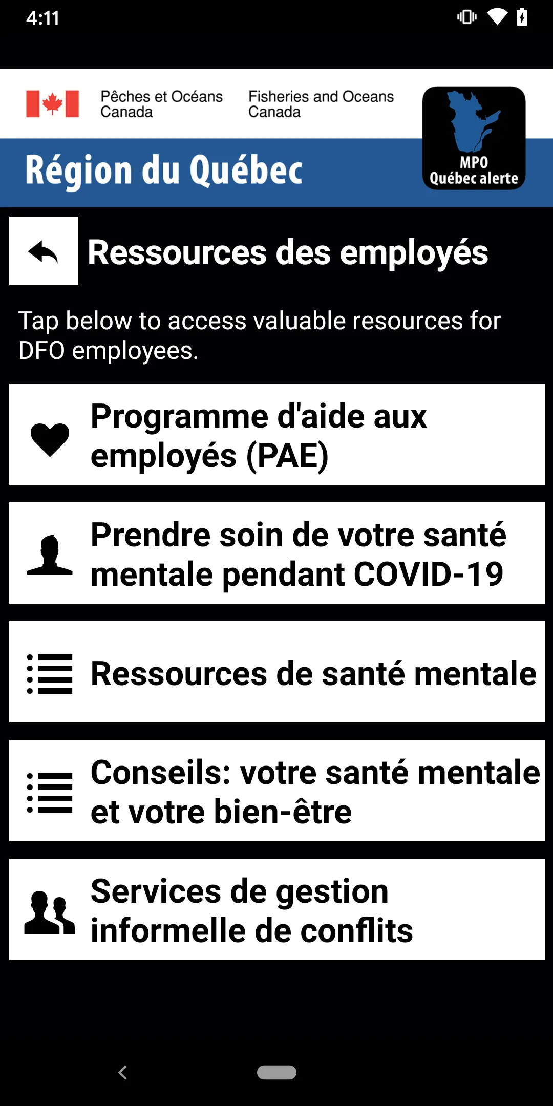 MPO Québec alerte | Indus Appstore | Screenshot