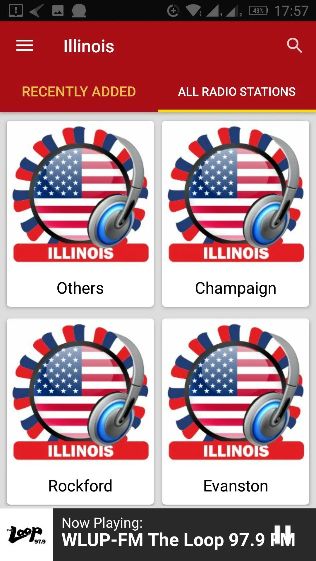 Illinois Radio Stations - USA | Indus Appstore | Screenshot