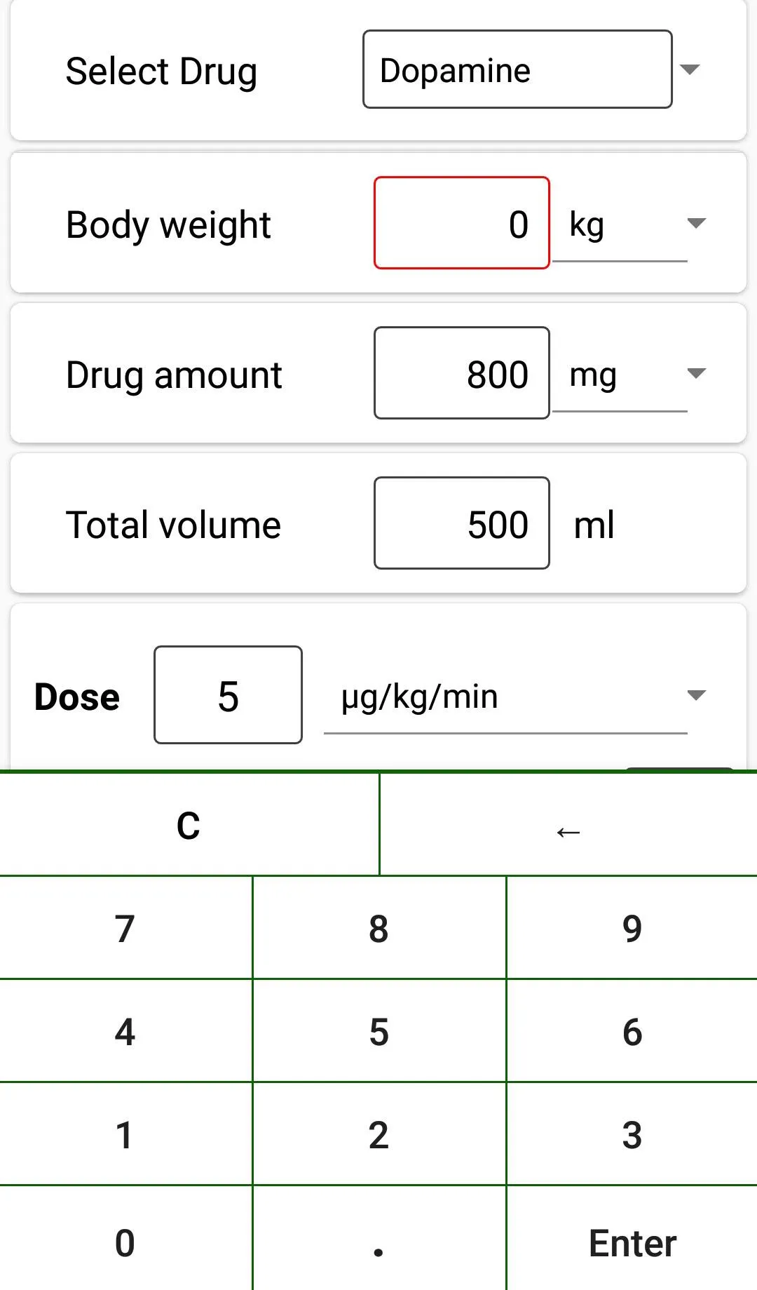 Super Infusion Calculator | Indus Appstore | Screenshot