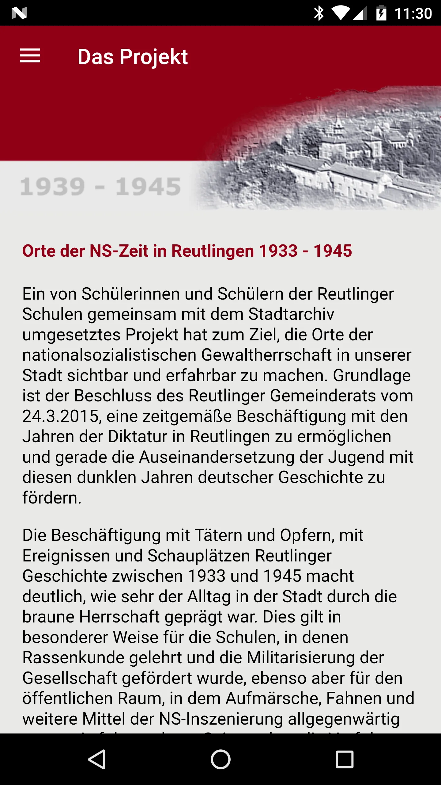 Orte der NS-Zeit Reutlingen | Indus Appstore | Screenshot