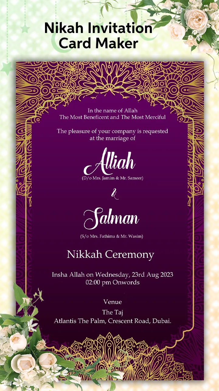 Muslim Wedding Card Maker 2024 | Indus Appstore | Screenshot