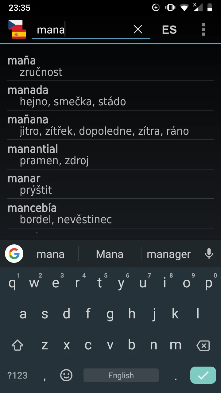 Czech - Spanish offline dict. | Indus Appstore | Screenshot