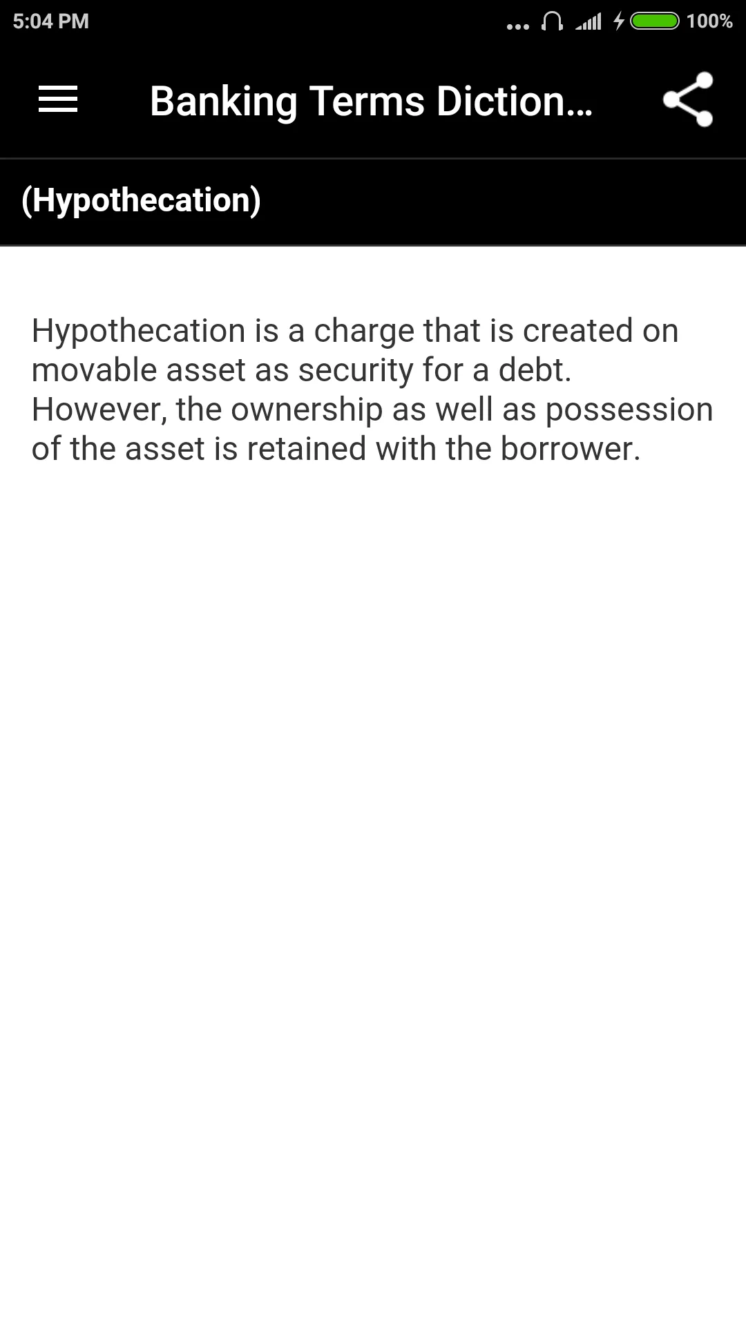 Banking Terms Dictionary | Indus Appstore | Screenshot