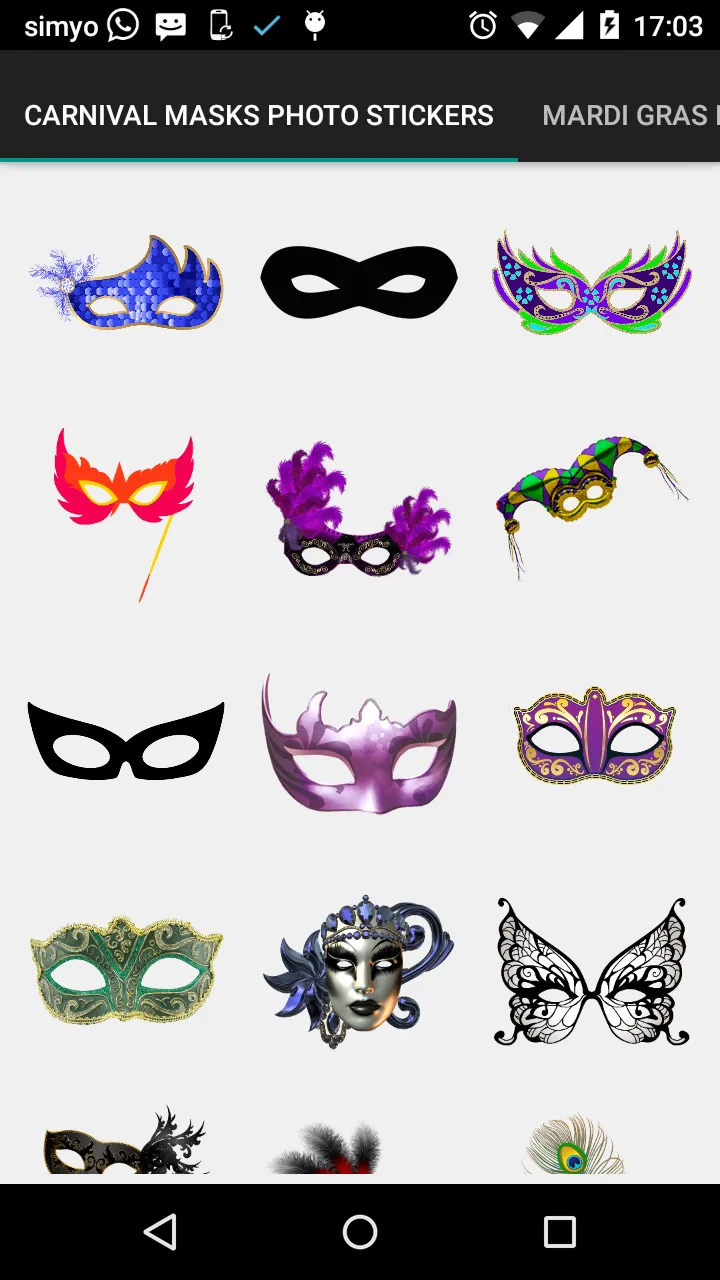 Carnival Masks photo stickers | Indus Appstore | Screenshot