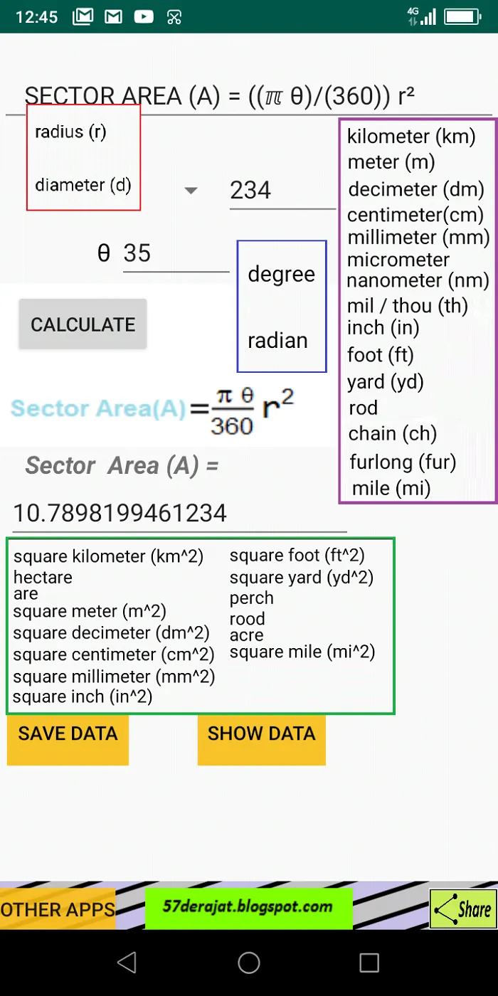 Circle Calculator | Indus Appstore | Screenshot