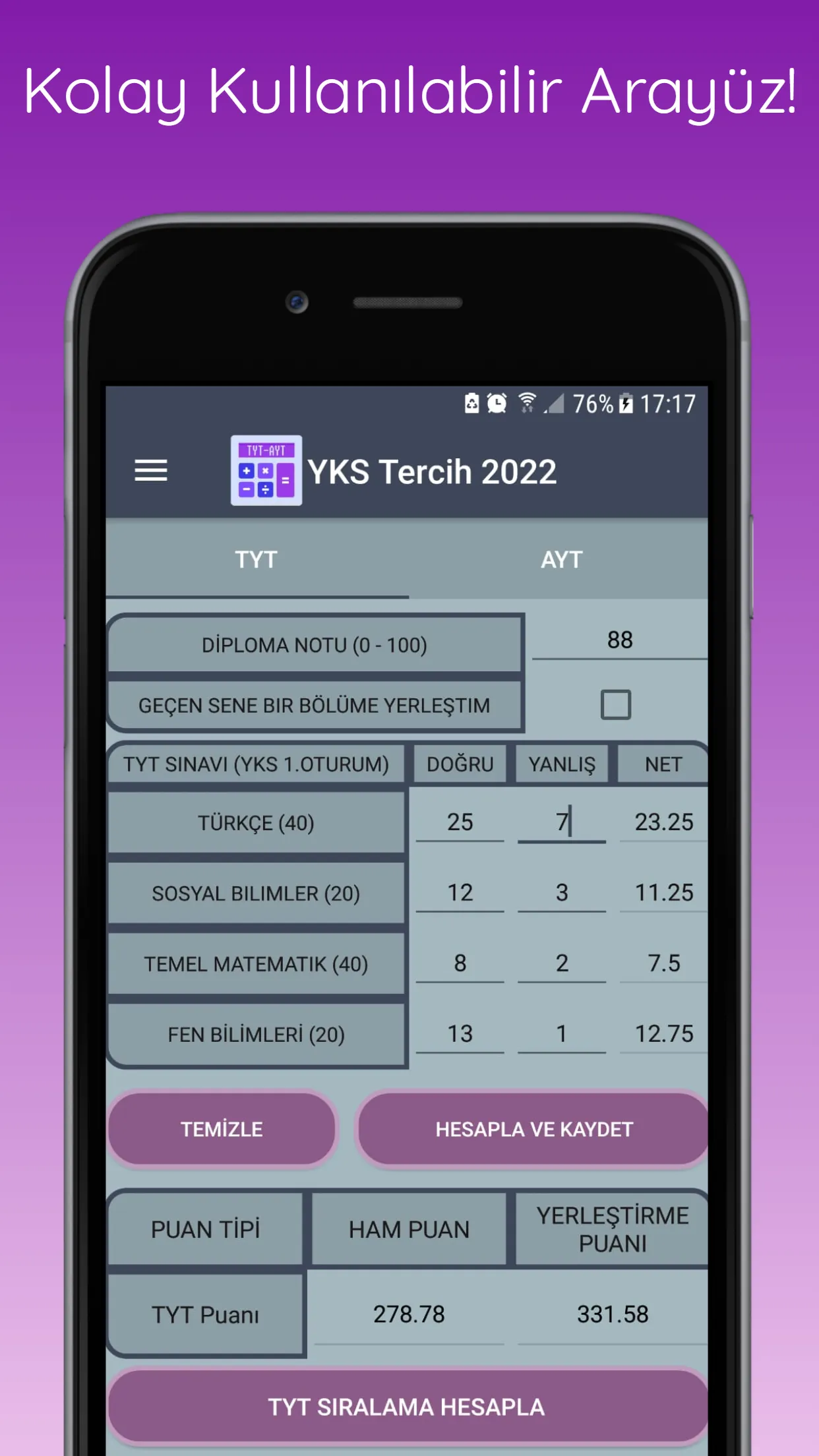 TYT YKS Puan Sıralama 2023 | Indus Appstore | Screenshot