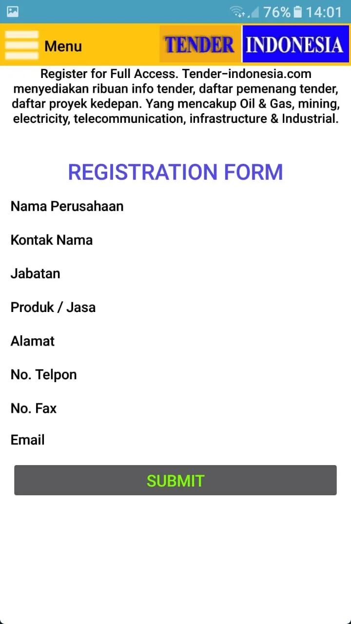 Tender Indonesia | Indus Appstore | Screenshot