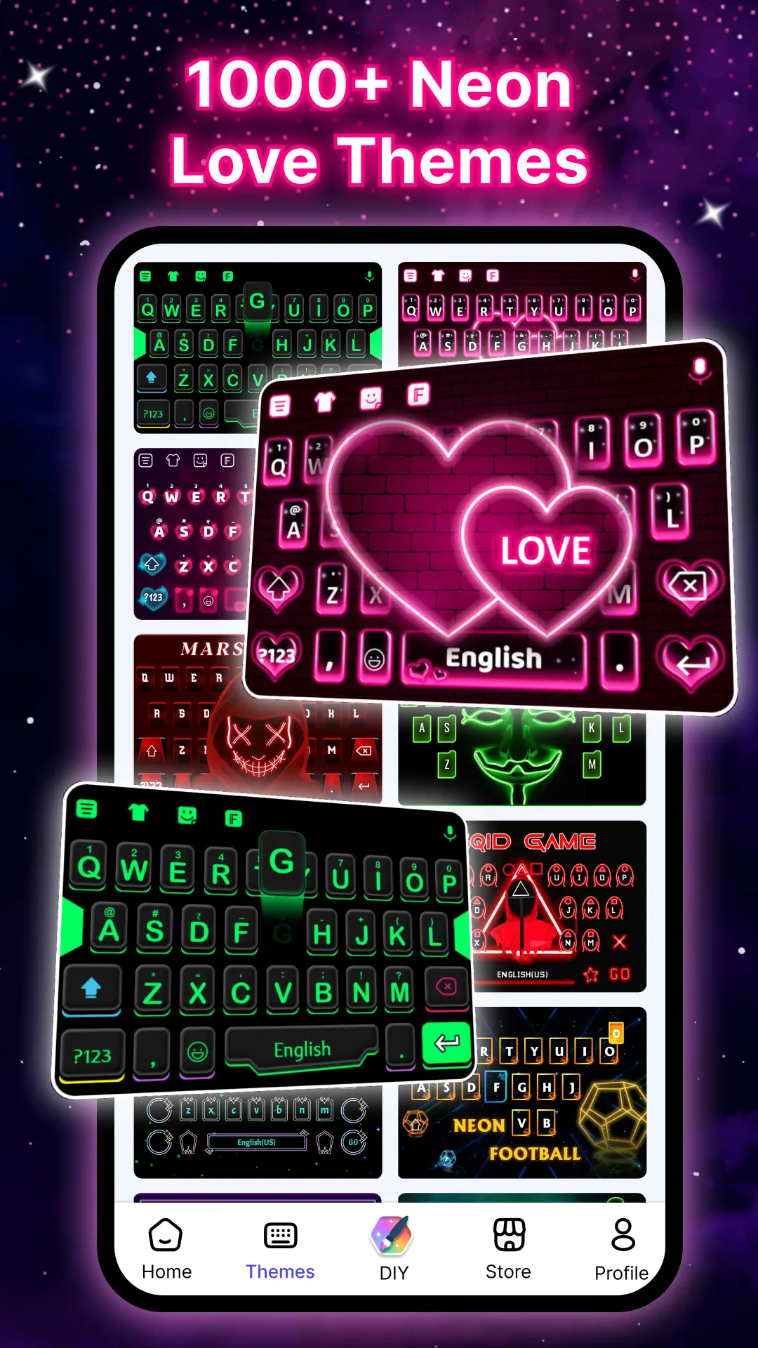 Love Keyboard - Neon Themes | Indus Appstore | Screenshot