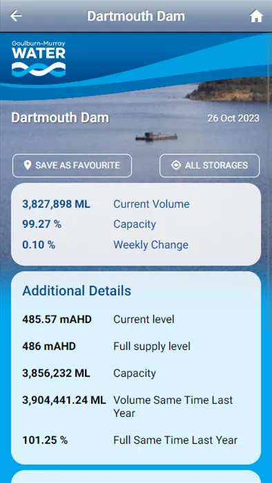 Goulburn Murray Water Mobile | Indus Appstore | Screenshot