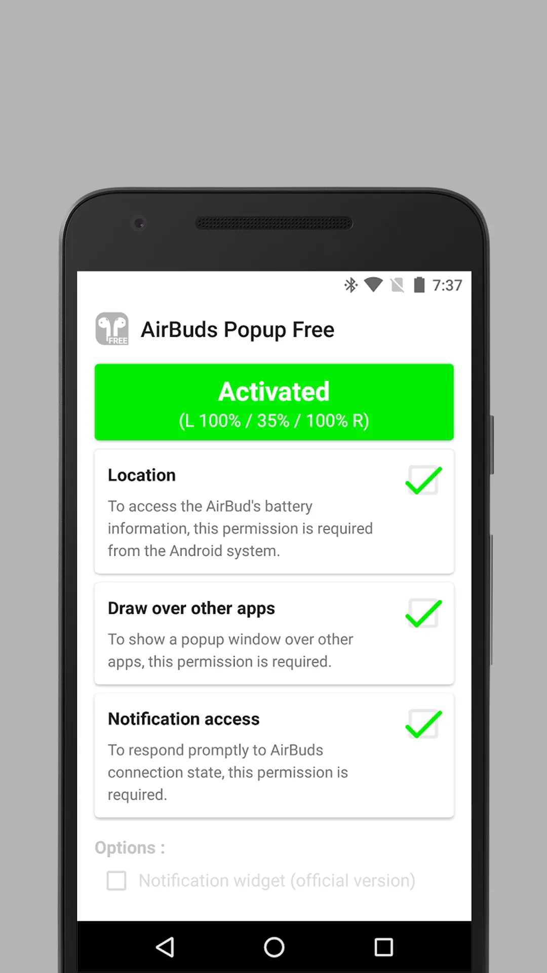 AirBuds Popup - airpod battery | Indus Appstore | Screenshot