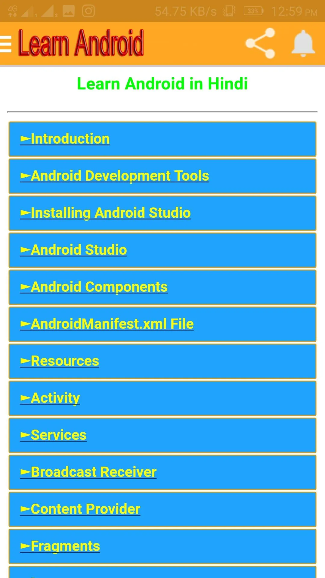 Learn Android in Hindi | Indus Appstore | Screenshot