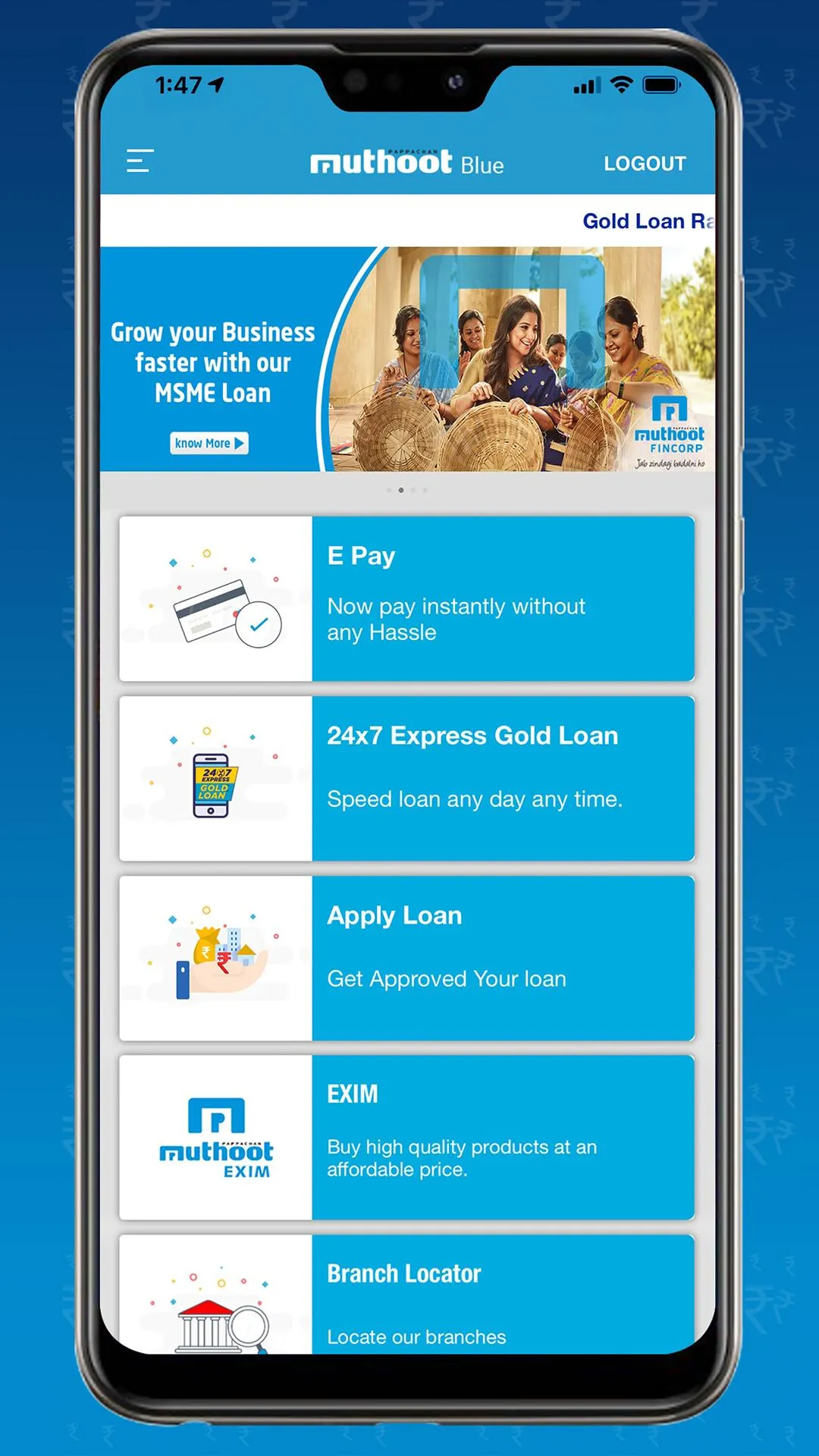 Muthoot Blue | Muthoot Fincorp | Indus Appstore | Screenshot