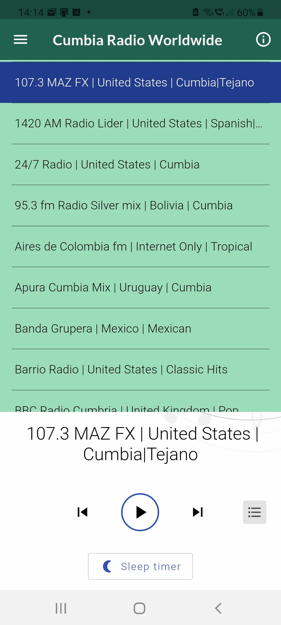 Cumbia Music Radio Stations | Indus Appstore | Screenshot