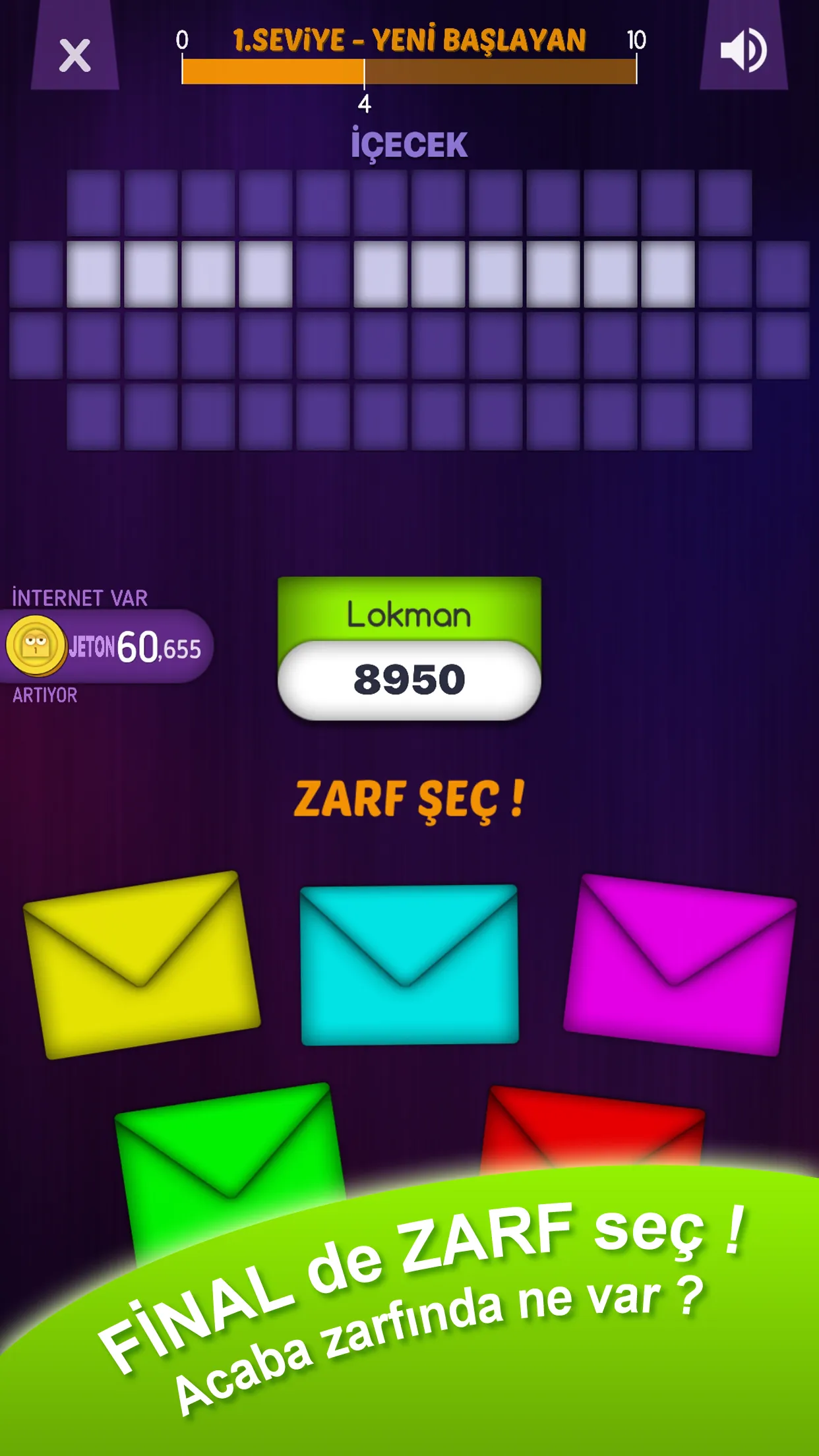 Çarkıfelek Mobil - Zarf Seç | Indus Appstore | Screenshot