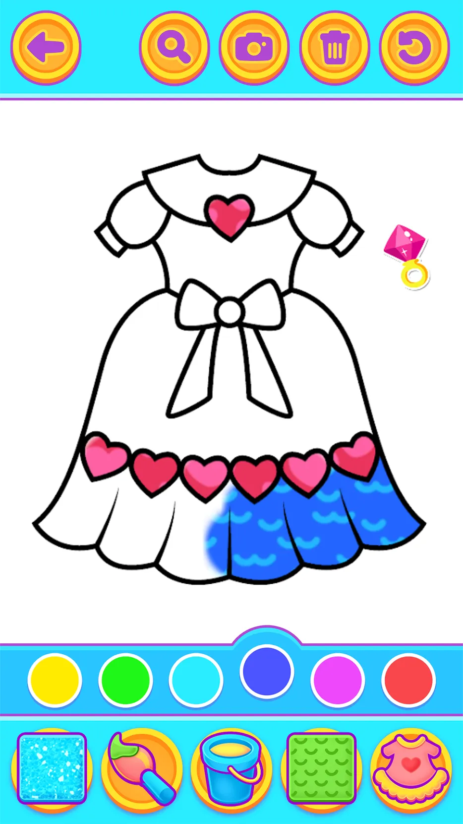 Glitter Dress Coloring | Indus Appstore | Screenshot