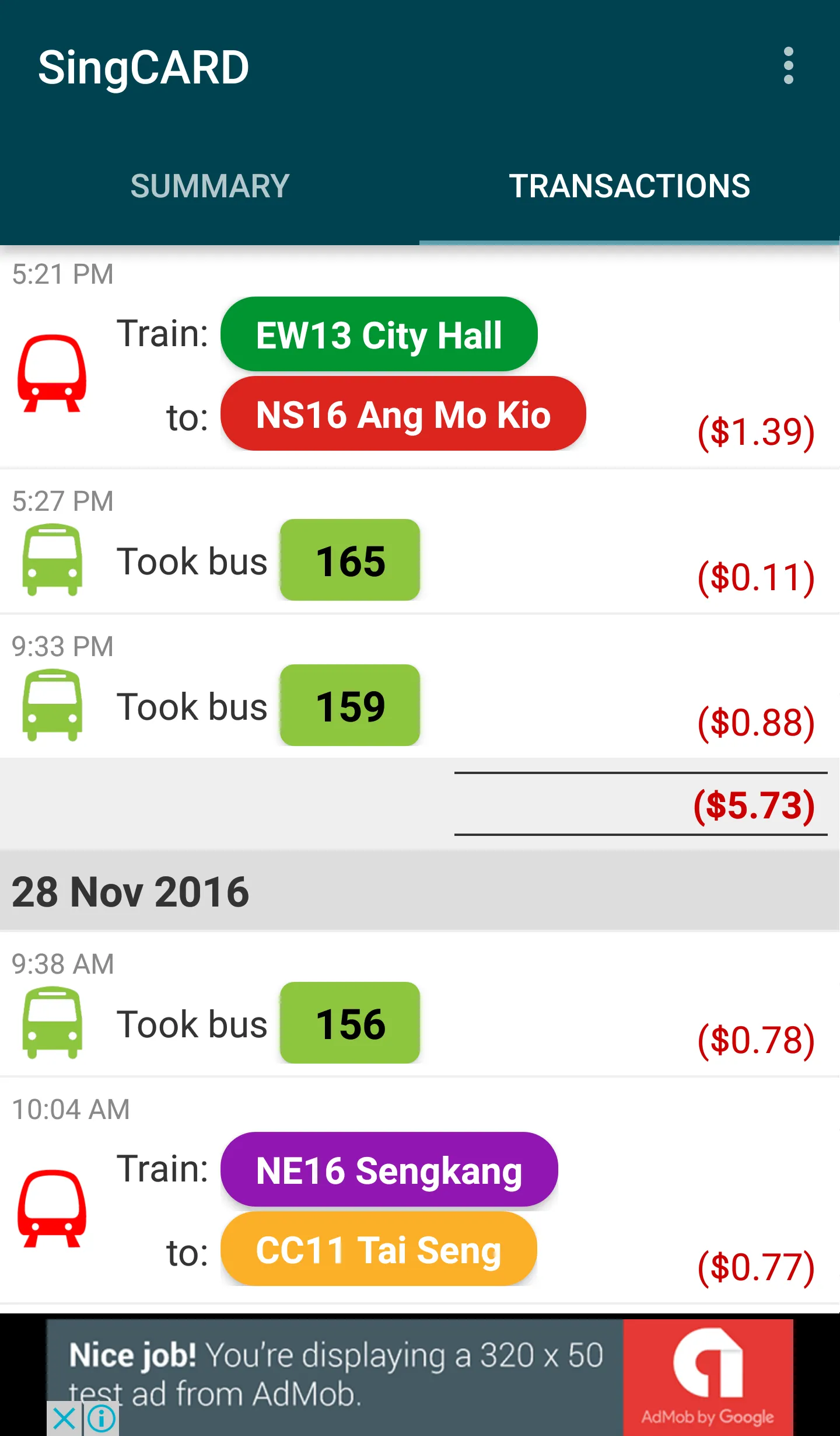 SingCARD: Reader for EZ-Link | Indus Appstore | Screenshot