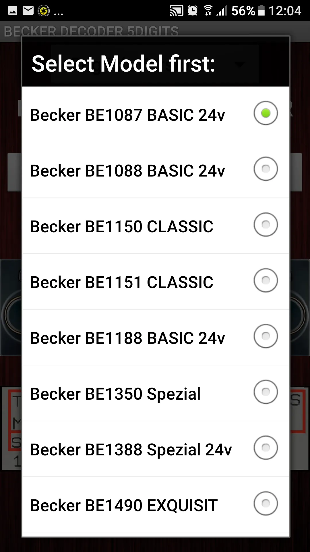 Becker 5Digit Radio Code | Indus Appstore | Screenshot