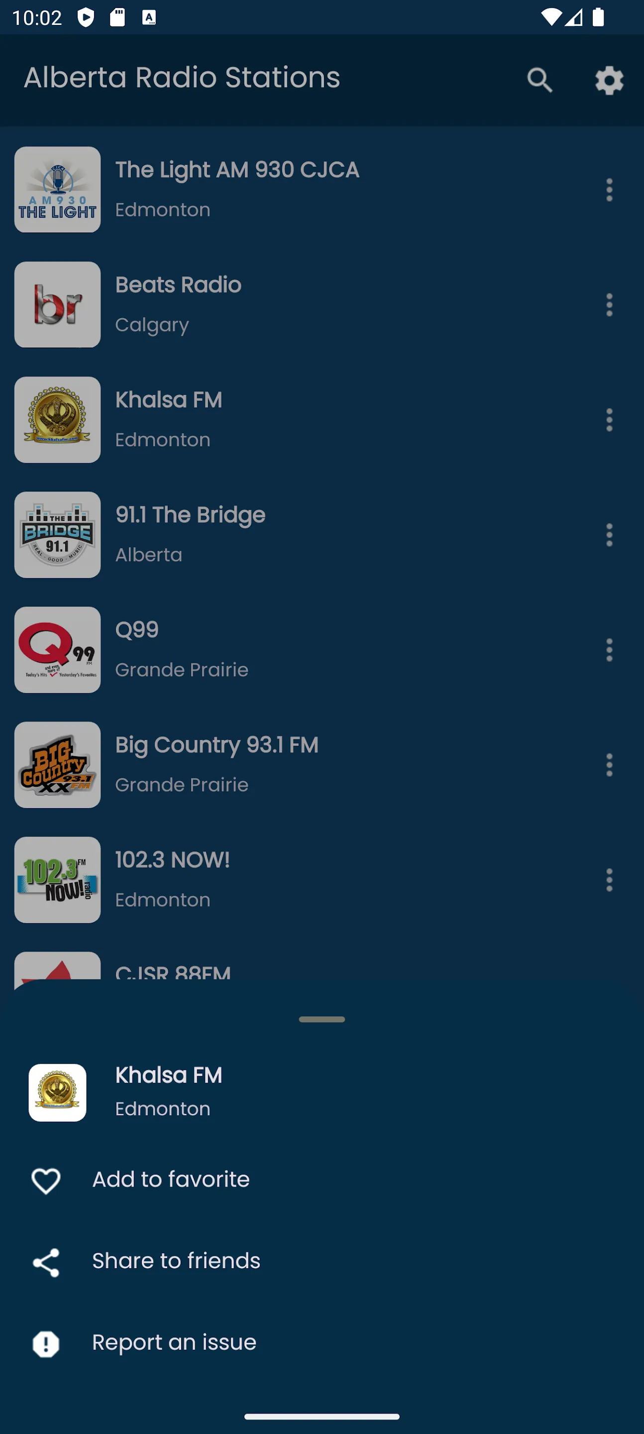 Radios from Alberta | Indus Appstore | Screenshot