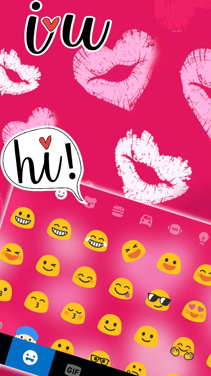 Pink Kiss Keyboard Background | Indus Appstore | Screenshot