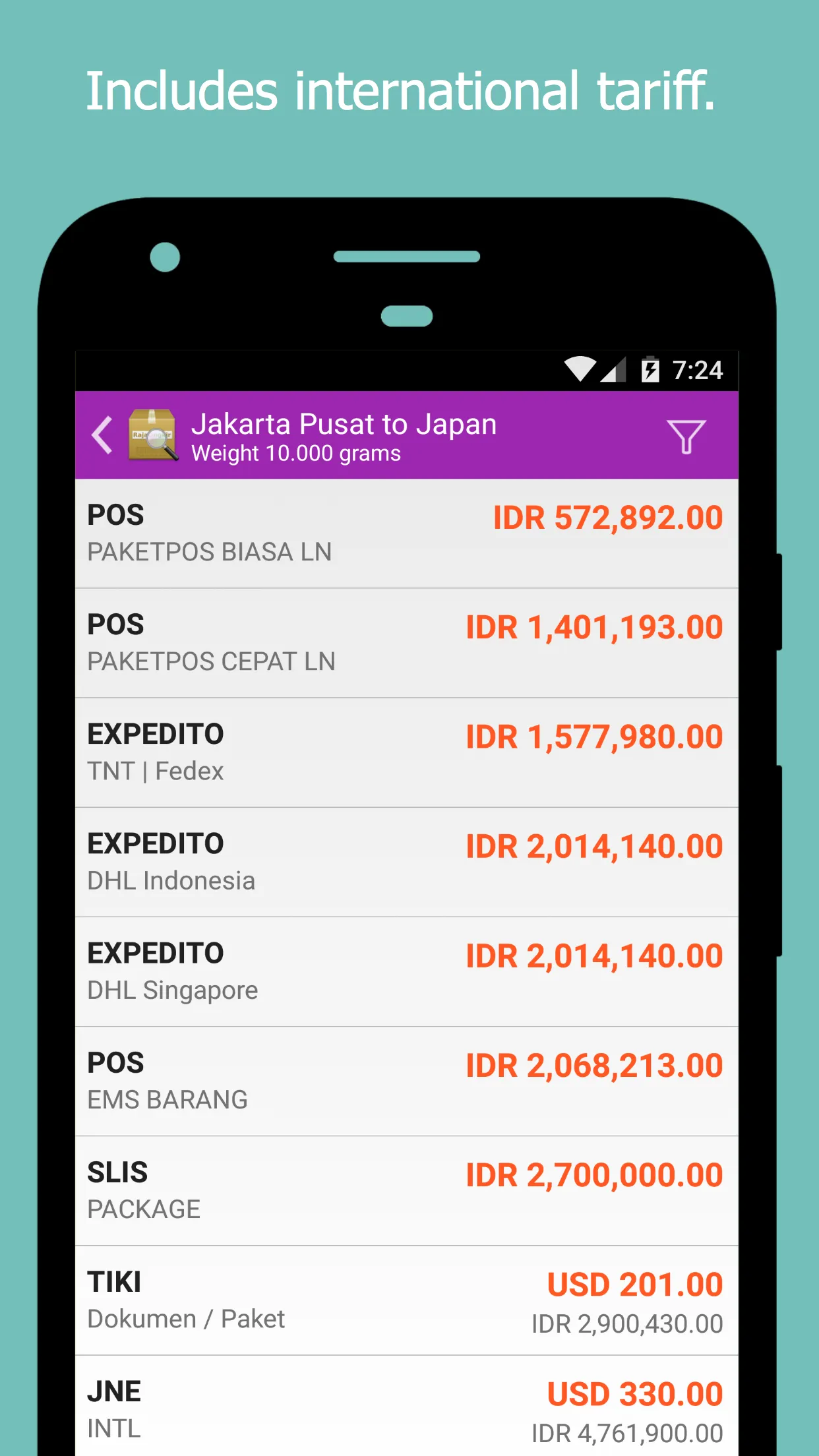 RajaOngkir: Cek Ongkos Kirim | Indus Appstore | Screenshot