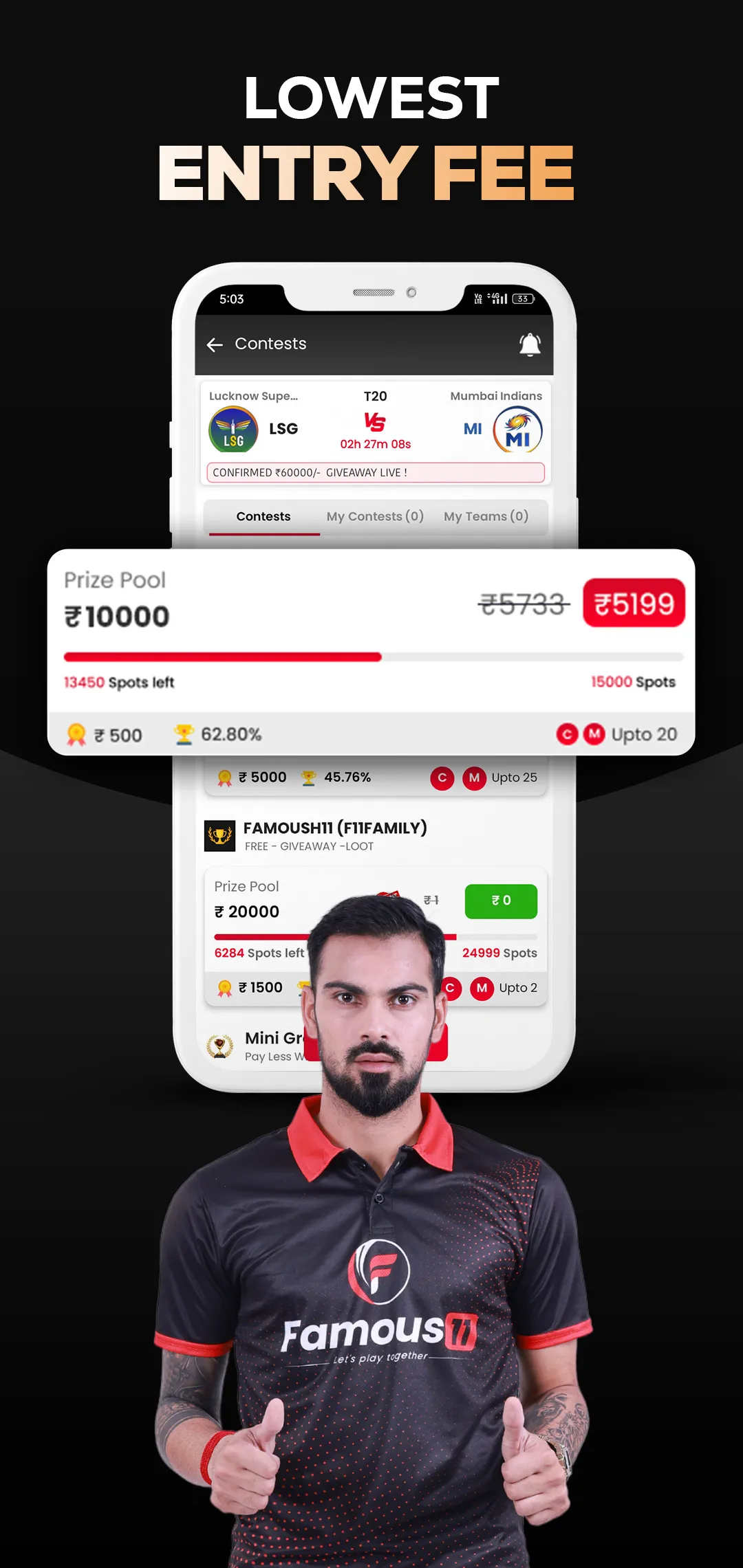 Famous11 Fantasy Cricket App | Indus Appstore | Screenshot