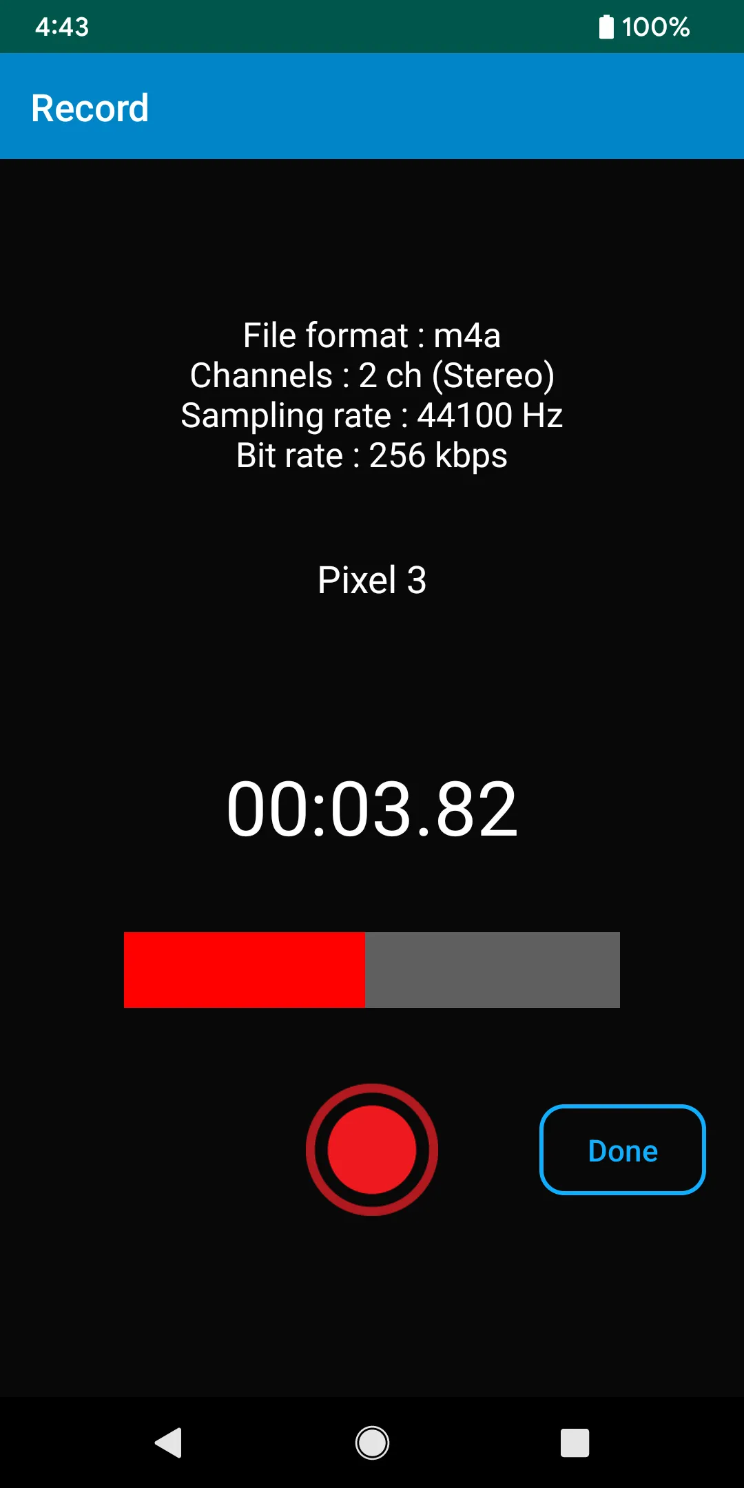 Audio Recorder - WAV, M4A | Indus Appstore | Screenshot