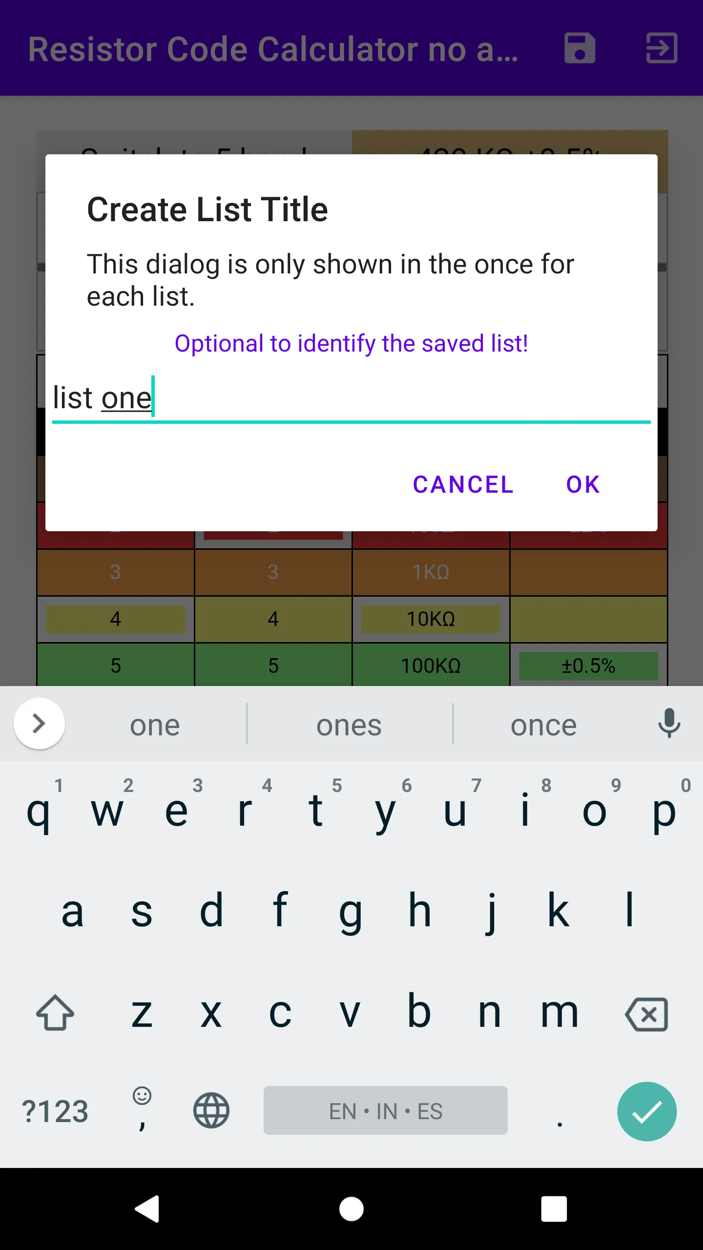 Resistor Code Calculator | Indus Appstore | Screenshot