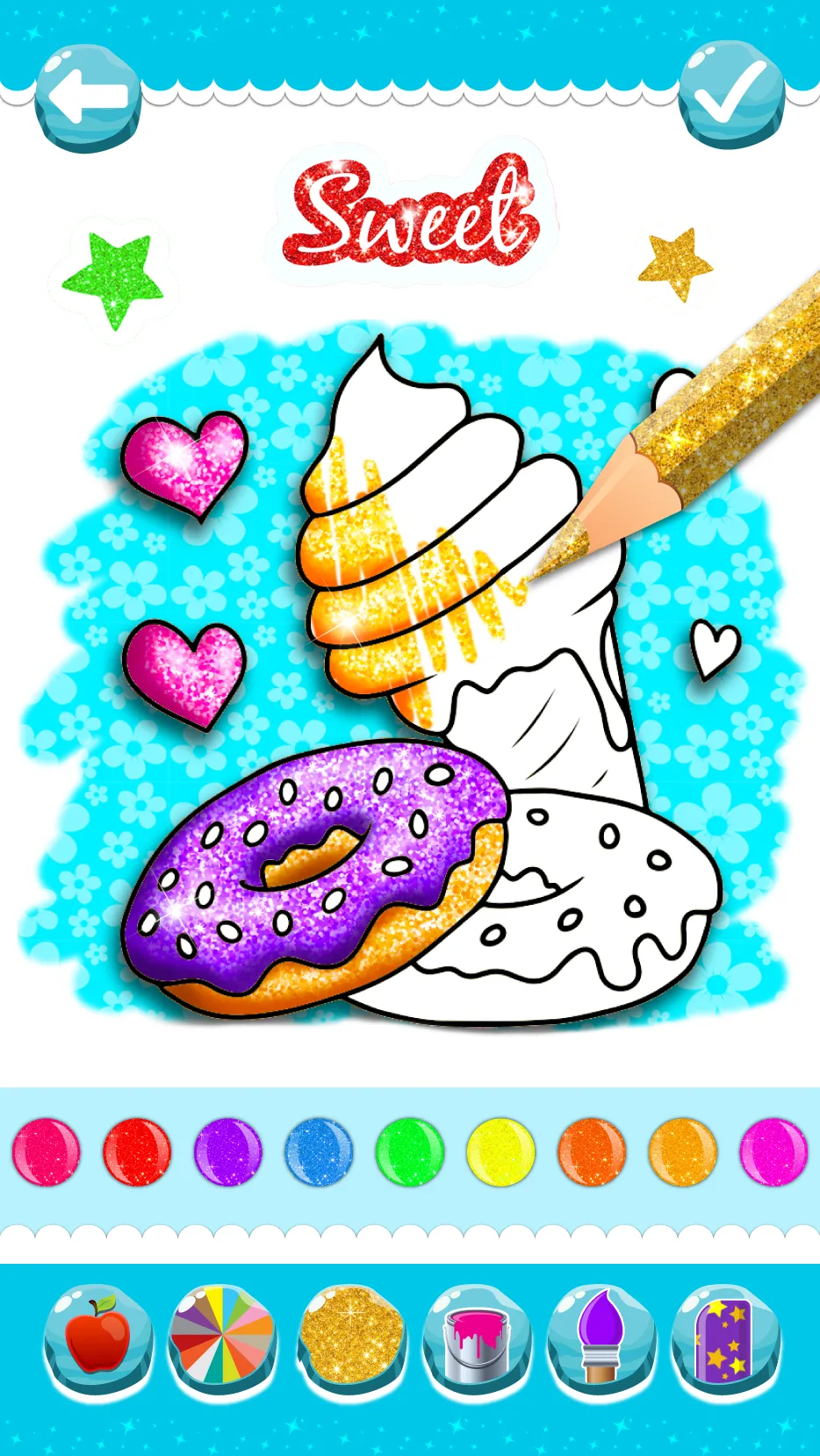 Glitter Ice Cream Coloring | Indus Appstore | Screenshot