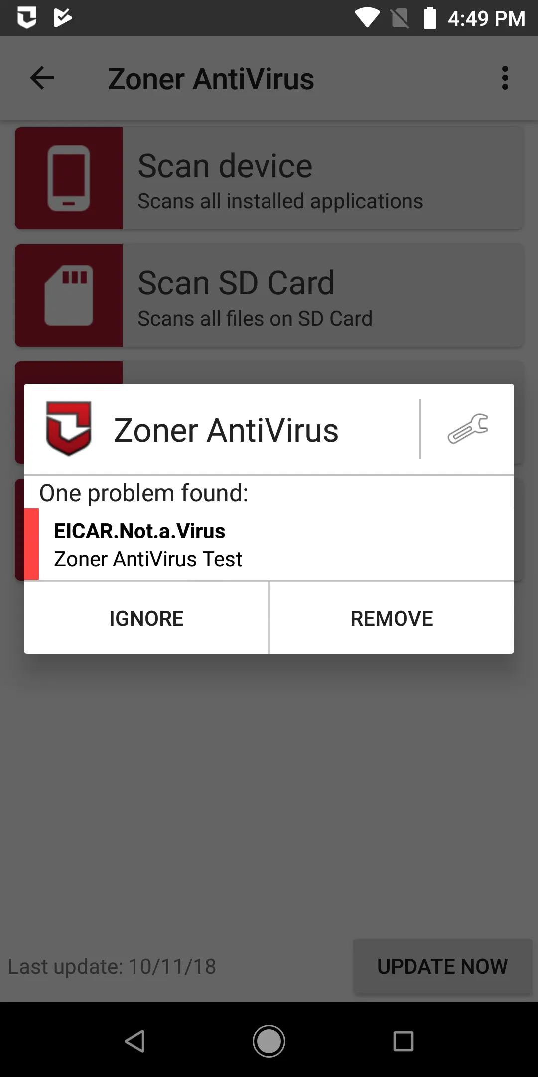 Zoner AntiVirus | Indus Appstore | Screenshot