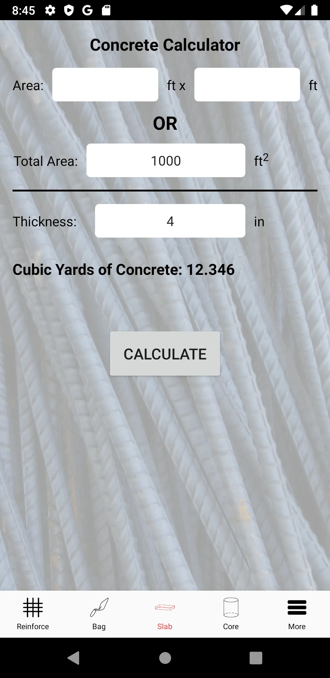 Rebar Calc | Indus Appstore | Screenshot