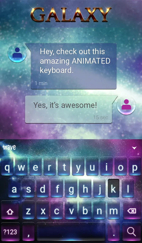 Galaxy Animated Keyboard | Indus Appstore | Screenshot