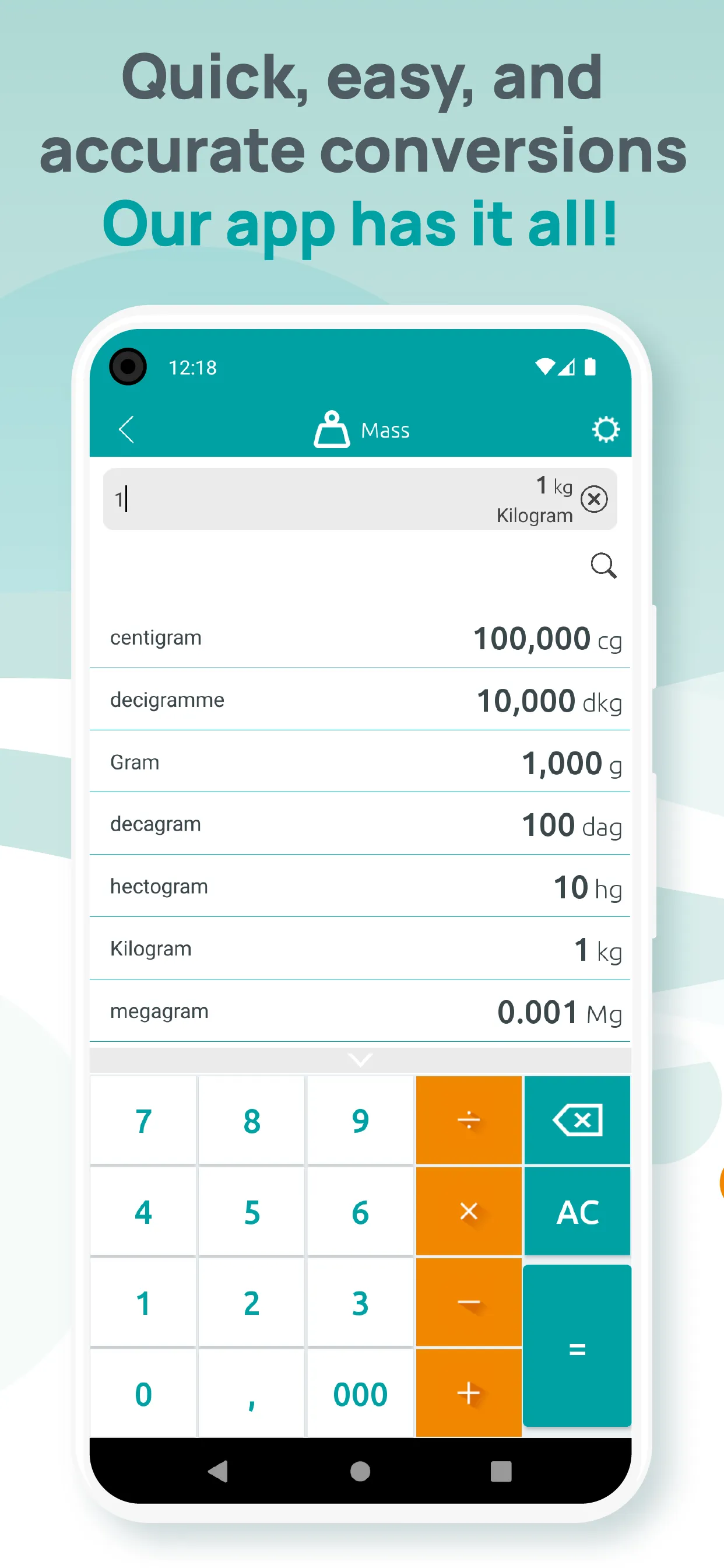 Unit converter, Convert metric | Indus Appstore | Screenshot