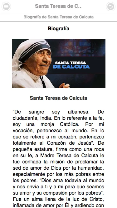 Santa Teresa de Calcuta | Indus Appstore | Screenshot