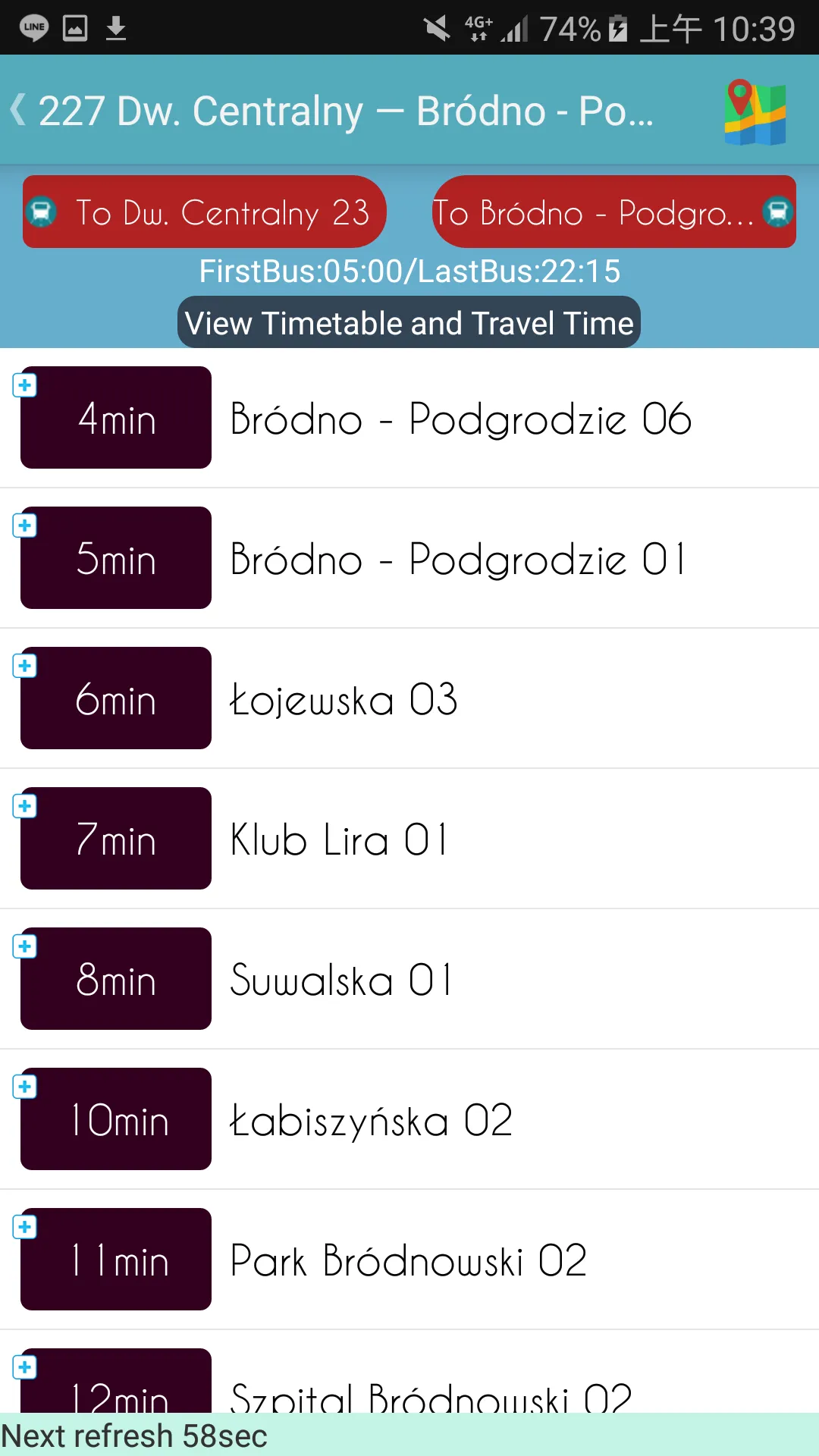 Warsaw ZTM Bus Timetable | Indus Appstore | Screenshot