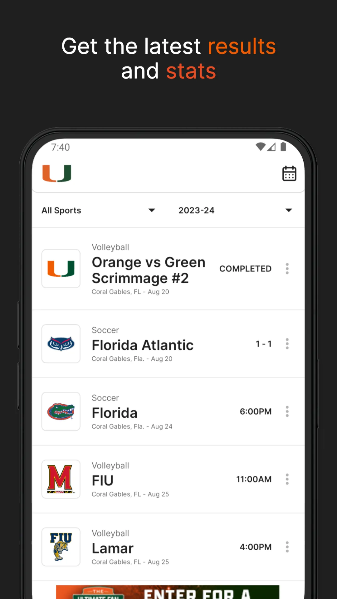 Miami Hurricanes | Indus Appstore | Screenshot