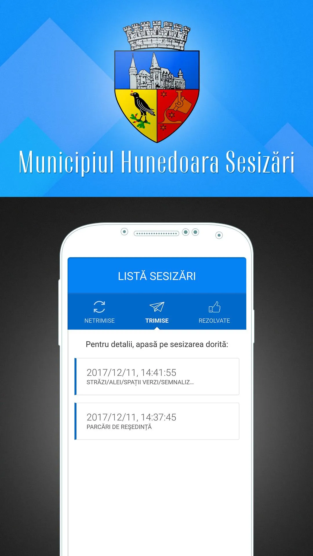 Municipiul Hunedoara Sesizări | Indus Appstore | Screenshot