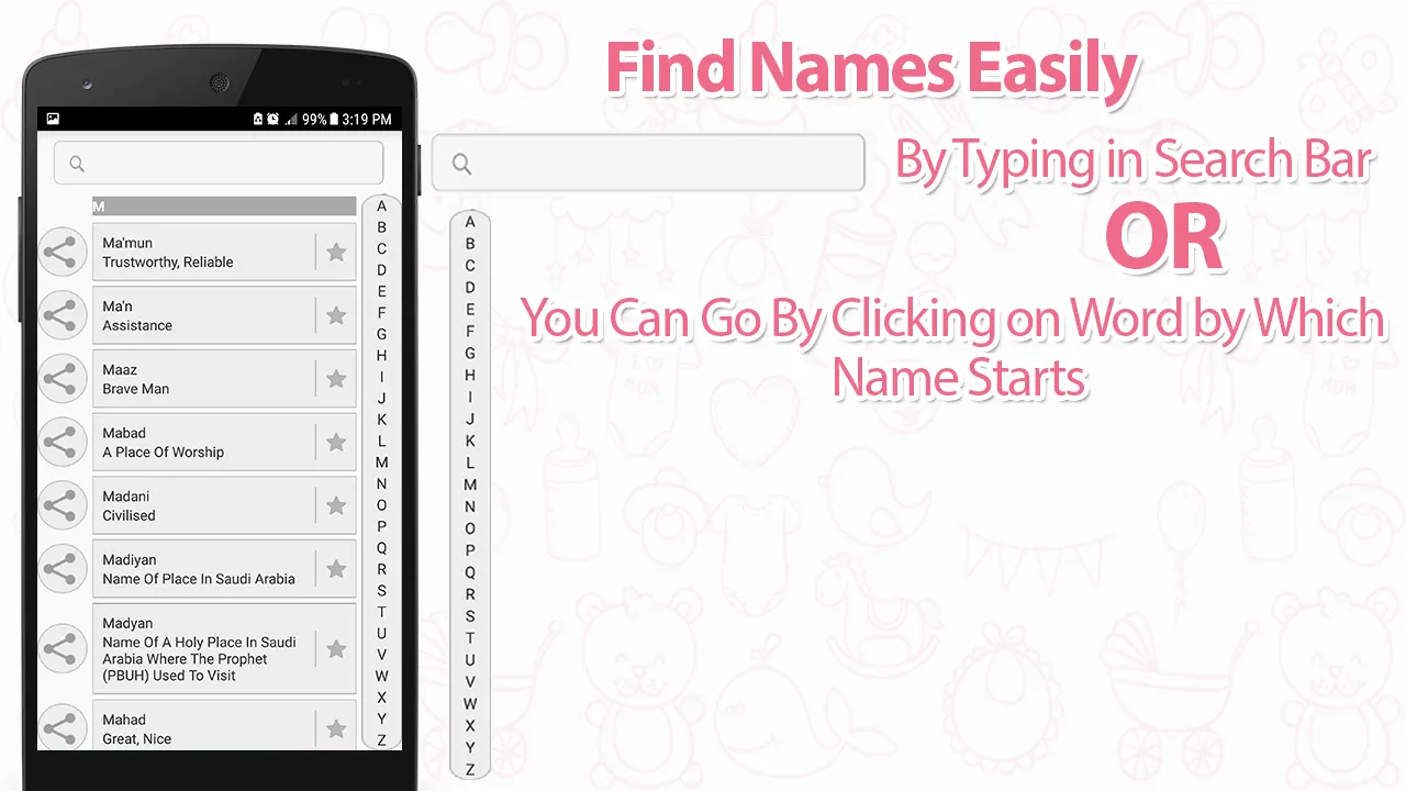 Muslim Baby Names and Meanings | Indus Appstore | Screenshot