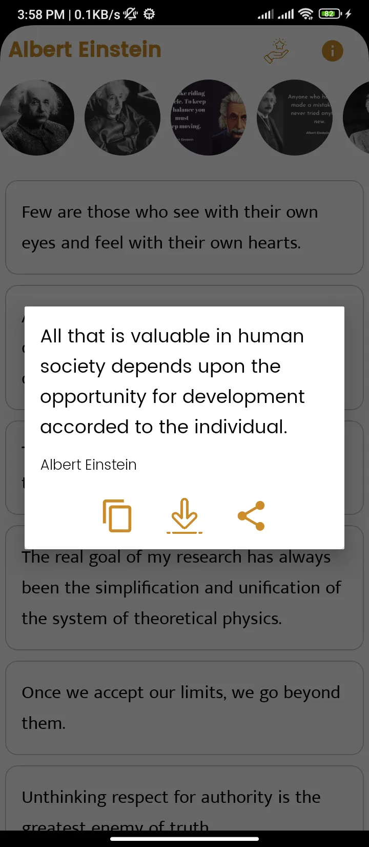 Albert Einstein Quotes | Indus Appstore | Screenshot