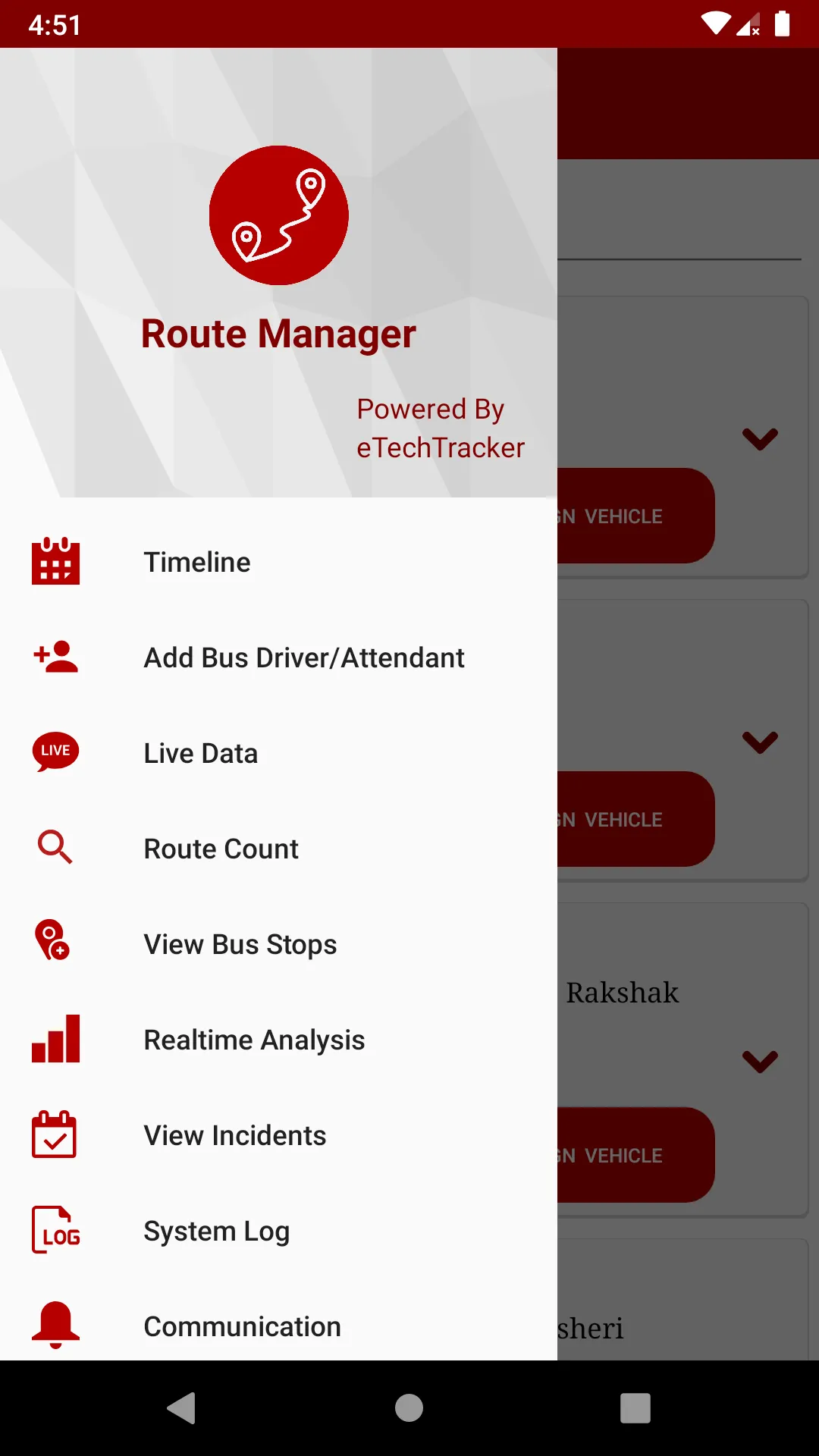 Route Manager - eTechSchoolBus | Indus Appstore | Screenshot